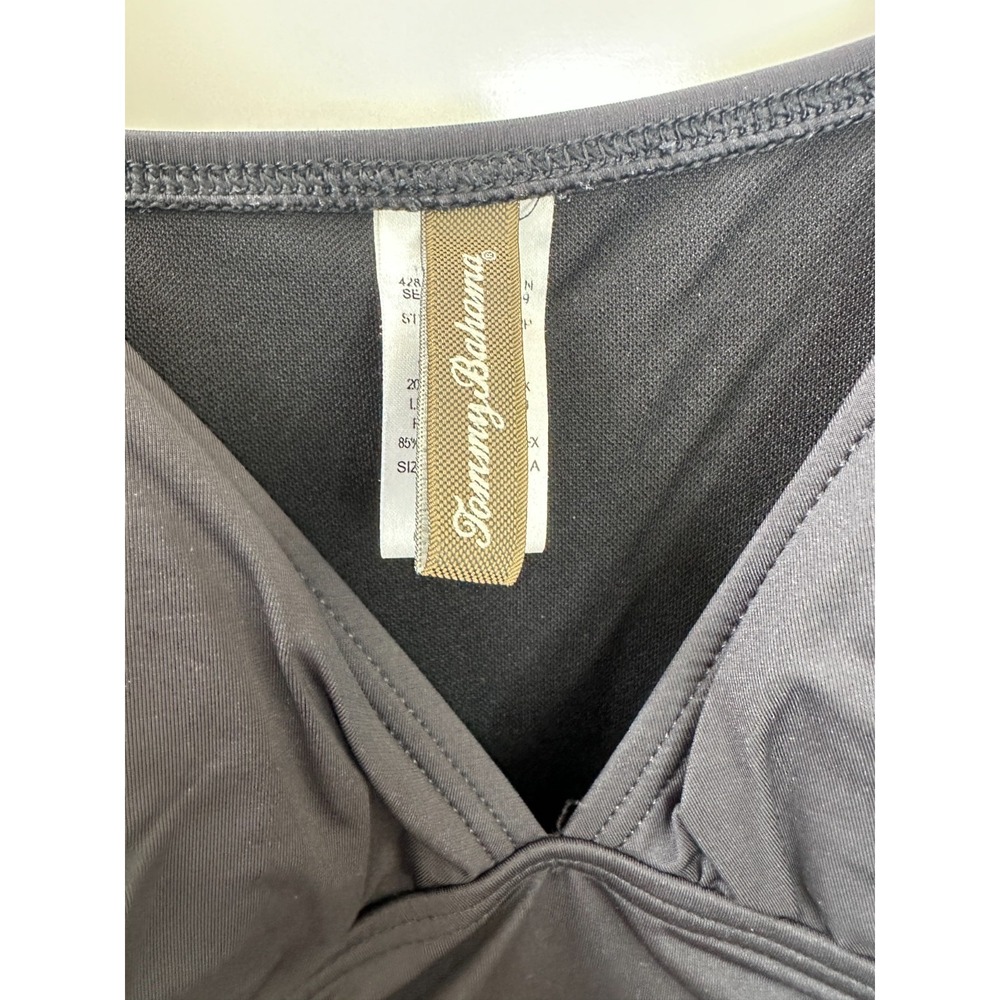 Tommy Bahama Womens Black Ruched One Piece Swimsuit Tummy Control Size 14 - Picture 8 of 14